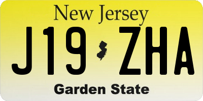 NJ license plate J19ZHA