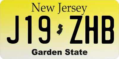 NJ license plate J19ZHB