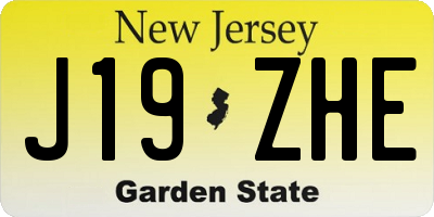 NJ license plate J19ZHE