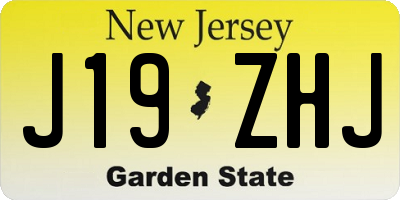 NJ license plate J19ZHJ
