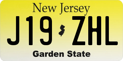 NJ license plate J19ZHL