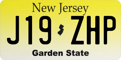NJ license plate J19ZHP