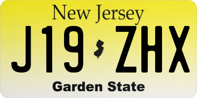 NJ license plate J19ZHX