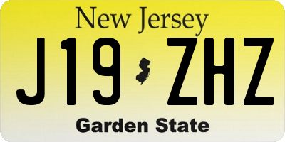 NJ license plate J19ZHZ