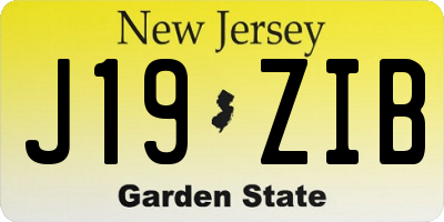 NJ license plate J19ZIB