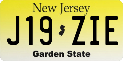 NJ license plate J19ZIE