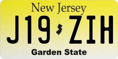 NJ license plate J19ZIH