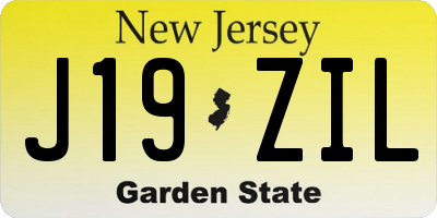 NJ license plate J19ZIL