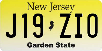 NJ license plate J19ZIO