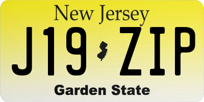NJ license plate J19ZIP
