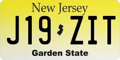 NJ license plate J19ZIT