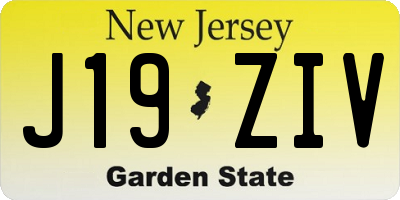 NJ license plate J19ZIV