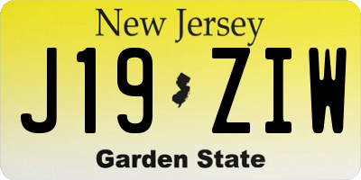 NJ license plate J19ZIW