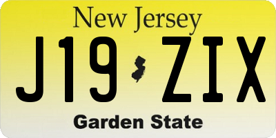NJ license plate J19ZIX