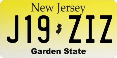 NJ license plate J19ZIZ