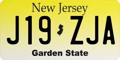 NJ license plate J19ZJA