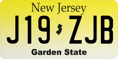 NJ license plate J19ZJB
