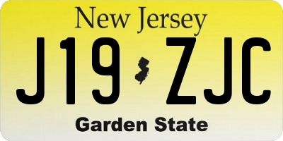 NJ license plate J19ZJC