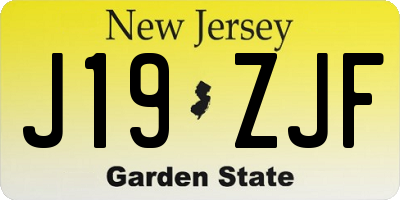 NJ license plate J19ZJF