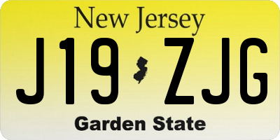 NJ license plate J19ZJG