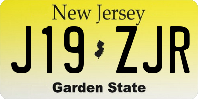 NJ license plate J19ZJR
