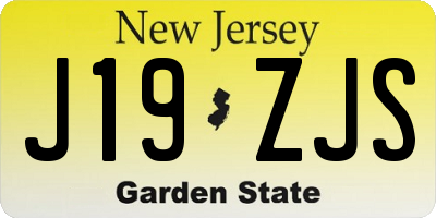 NJ license plate J19ZJS