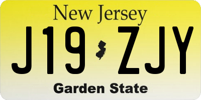 NJ license plate J19ZJY