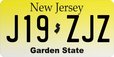 NJ license plate J19ZJZ