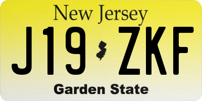 NJ license plate J19ZKF