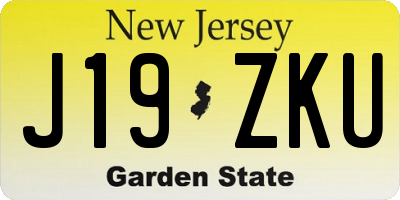 NJ license plate J19ZKU