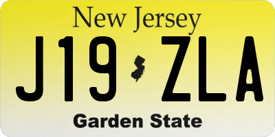 NJ license plate J19ZLA