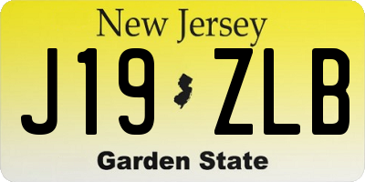 NJ license plate J19ZLB