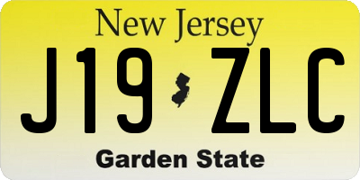 NJ license plate J19ZLC