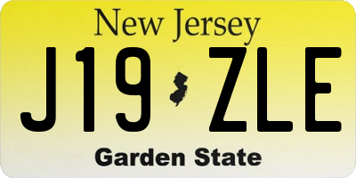 NJ license plate J19ZLE