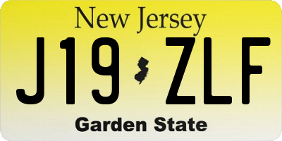 NJ license plate J19ZLF