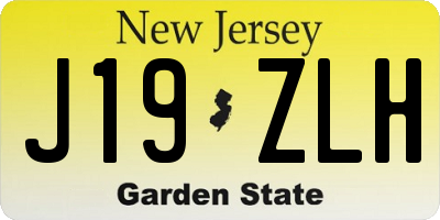 NJ license plate J19ZLH
