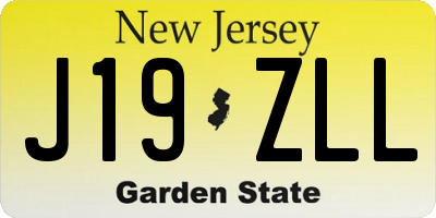 NJ license plate J19ZLL