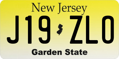 NJ license plate J19ZLO