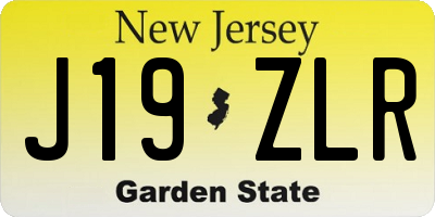 NJ license plate J19ZLR