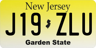 NJ license plate J19ZLU