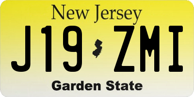 NJ license plate J19ZMI