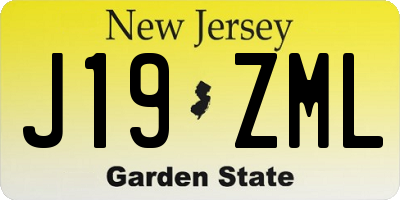 NJ license plate J19ZML