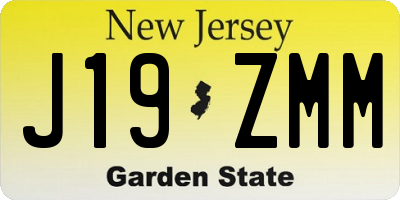 NJ license plate J19ZMM