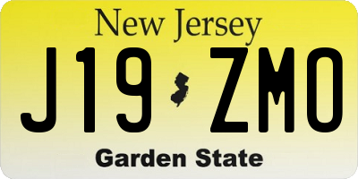 NJ license plate J19ZMO