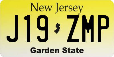 NJ license plate J19ZMP