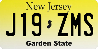 NJ license plate J19ZMS
