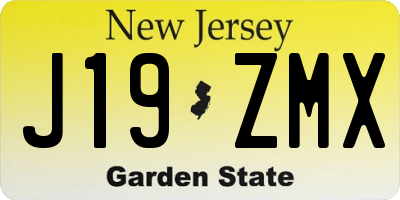 NJ license plate J19ZMX