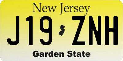 NJ license plate J19ZNH