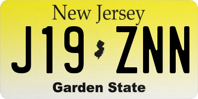 NJ license plate J19ZNN