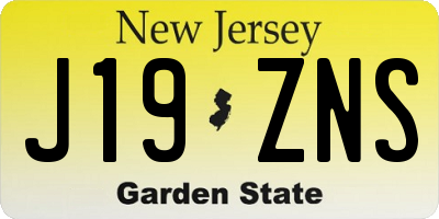 NJ license plate J19ZNS